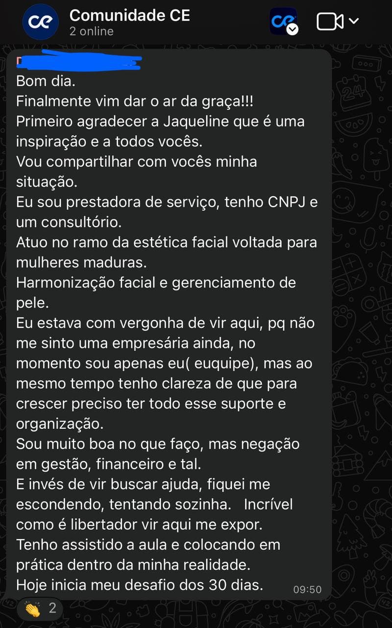 Conversa real do grupo